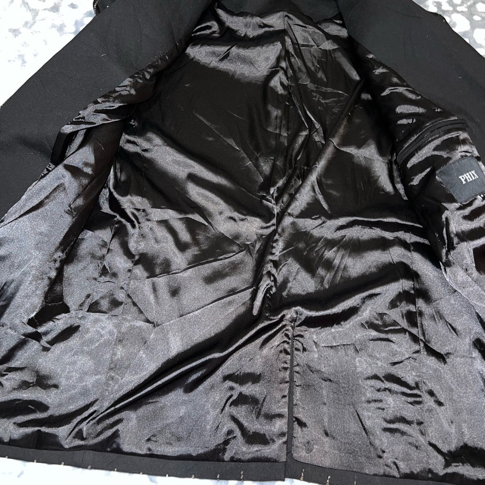 Designer Rhinestone Sequin Embellished Black Rockstar Blazer Medium - Picture 13 of 15